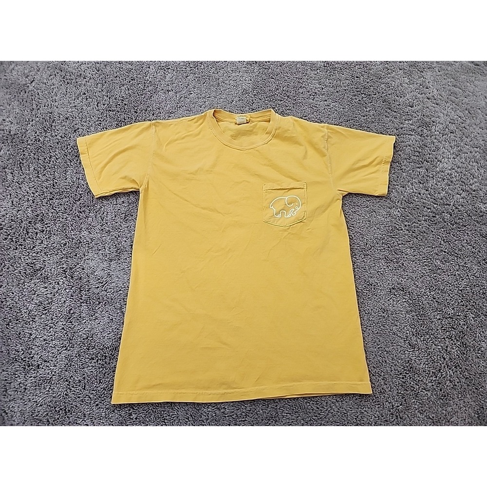 Ivory Ella T Shirt Mens M Elephant Logo Graphic Comfort Colors Yellow